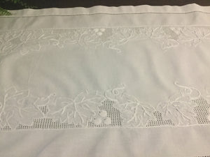 White Embroidered Cotton Runner