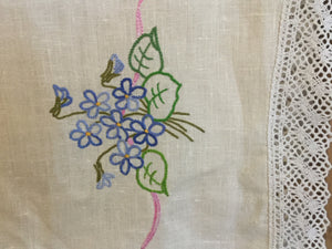 Semco Embroidered Linen Tablecloth