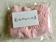 Load image into Gallery viewer, Pink Hand Knit Cardigan  Size 0-3 Mths