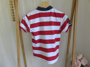 Ralph Lauren Polo Shirt Red Stripes Size 12