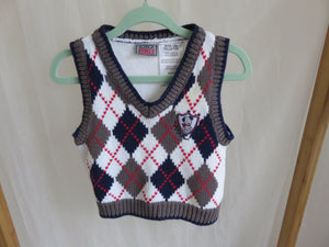 Little Rebel Argyle Cotton Knit Vest Size 12 Mths